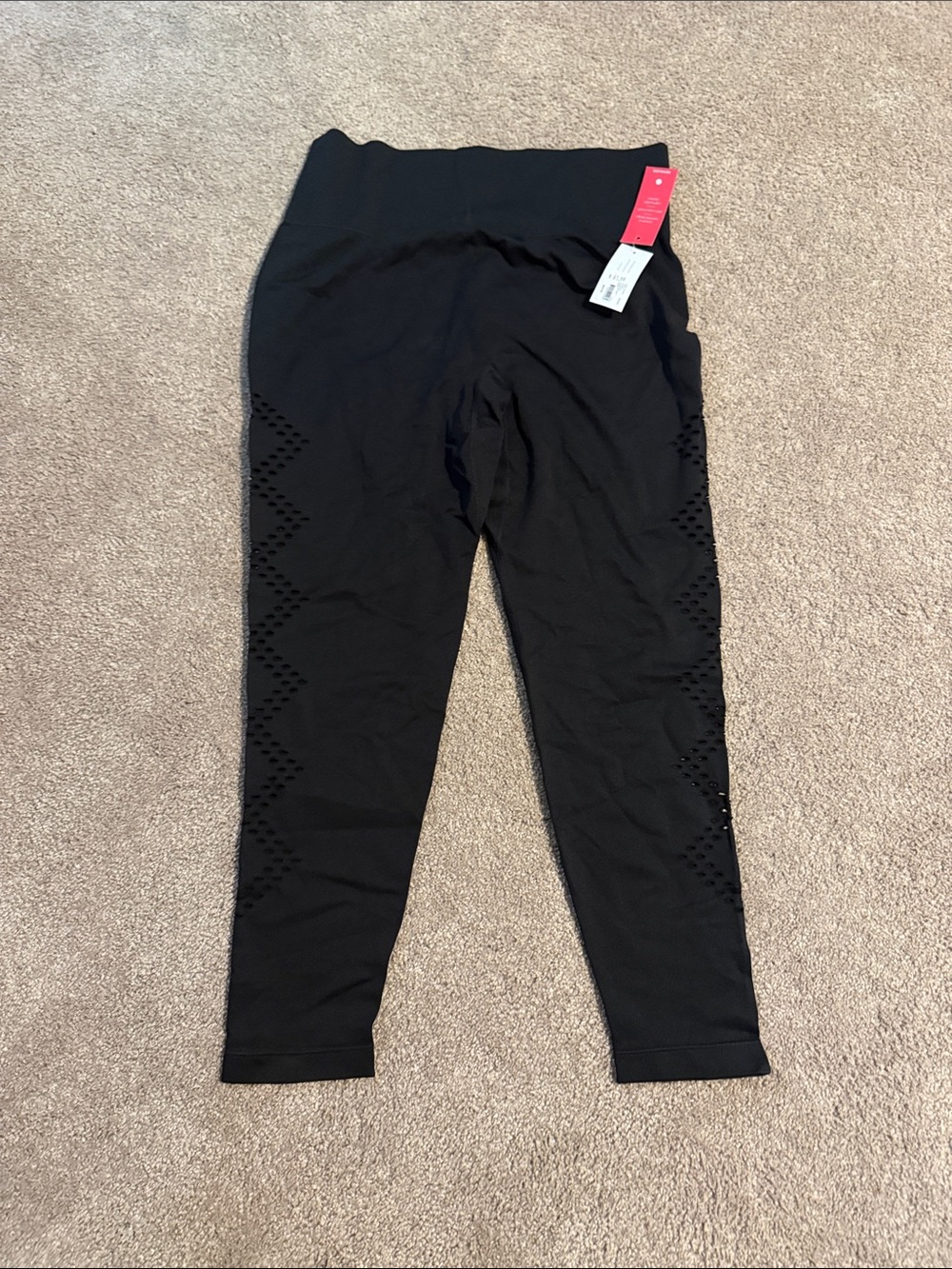 Livi Active Black Seamless Leggings with Laser-Cut Side Detail